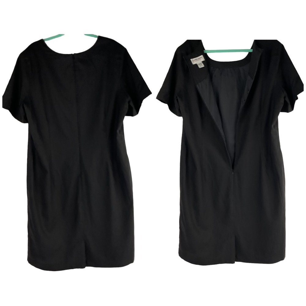 Vintage Carol Horn Workshop Linen/Cotton Blend Black dress size 20W